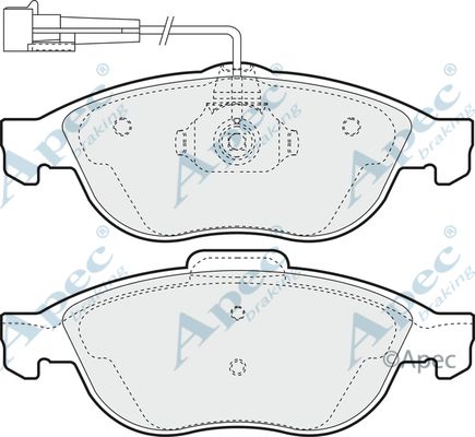 APEC BRAKING Piduriklotsi komplekt,ketaspidur PAD1000